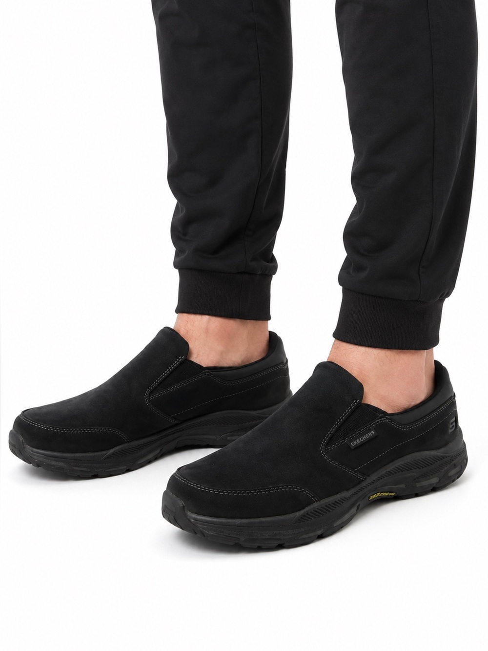 Size 12 Skechers Men’s Relaxed Fit Elgin Slip-On Shoes Loafers Black